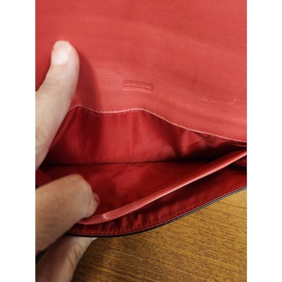 Coach Red Saffiano Leather Slim Envelope Wallet 49350 - Picture 10 of 11